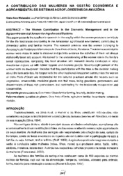 Thumbnail de A contribuição das mulheres na gestão econômica e nas atividades agroambientais de sistemas agroflorestais da Amazônia.
