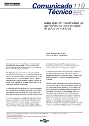 Thumbnail de Adaptação em liquidificador de uso doméstico para extração de polpa de maracujá.