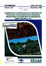 Thumbnail de Diagnóstico e tipificação dos sistemas de produção praticados pelos pequenos produtores do município de Presidente Jânio Quadros - BA.