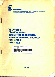 Thumbnail de Relatório Técnico Anual do Centro de Pesquisa Agropecuária do Trópico Semi-Árido -1977-1978.