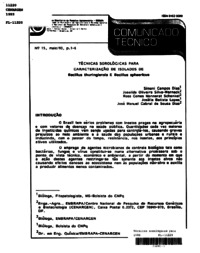 Thumbnail de Técnicas sorológicas para caracterização de isolados de Bacillus thuringiensis e Bacillus sphaericus.