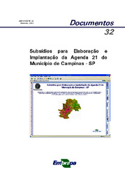 Thumbnail de Subsídios para elaboração e implantação da Agenda 21 do município de Campinas-SP.