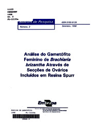 Thumbnail de Análise do gametófito feminino de Brachiaria brizantha através de secções de ovários incluídos em Resina Spurr.