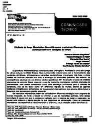 Thumbnail de Eficiência do fungo Metarhizium flavoviride contra o gafanhoto Rhammatocerus schistocercoides em condições de campo.