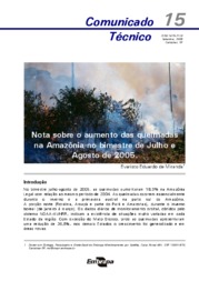 Thumbnail de Nota sobre o aumento das queimadas na Amazônia no bimestre de Julho e Agosto de 2005.