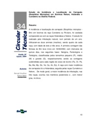 Thumbnail de Estudo da incidência e localização de carrapatos (Boophilus microplus) em bovinos nelore, holandês e curraleiro no Distrito Federal.