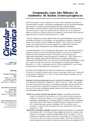 Thumbnail de Comparação entre três métodos de isolamento de bacilos entomopatogênicos.