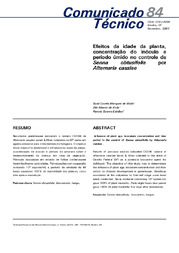 Thumbnail de Efeitos da idade da planta, concentração de inóculo e período úmido no controle de Senna obtusifolia por Alternaria cassiae.