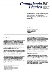 Thumbnail de Isolamento e caracterização de estirpes de Bacillus thuringiensis endofíticas de algodão.