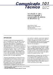 Thumbnail de Introdução in vitro, micropropagação e conservação de plantas de Brachiaria sp.