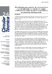 Thumbnail de Metodologia para estudos de semioquímicos e a sua aplicação no manejo de pragas: a influência de voláteis de soja no comportamento do parasitóide Telenomus podisi.