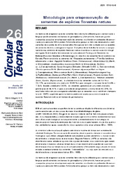 Thumbnail de Metodologia para criopreservação de sementes de espécies florestais nativas.