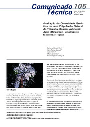 Thumbnail de Avaliação da diversidade genética de uma população natural de tatajuba Bagassa guianensis Aubl. (Moraceae)): uma espécie madeireira tropical.