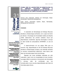 Thumbnail de Página Web do laboratório de nematologia da Embrapa Recursos Genéticos e Biotecnologia, um ambiente virtual por meio da rede mundial mundial de computadores, Internet.