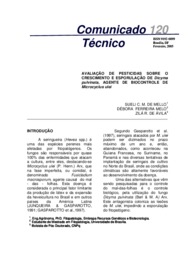 Thumbnail de Avaliação de pesticidas sobre o crescimento e esporulação de Dicyma pulvinata, agente de biocontrole de Microcyclus ulei.