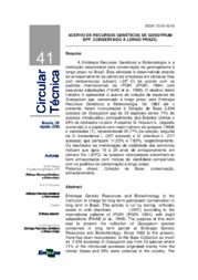 Thumbnail de Acervo de recursos genéticos de Gossypium spp. conservado à longo prazo.