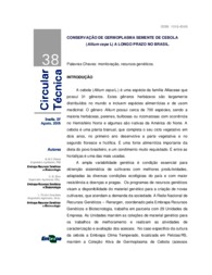 Thumbnail de Conservação de germoplasma semente de cebola (allium cepa L.) a longo prazo no Brasil.