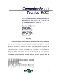 Thumbnail de Avaliação da comunidade de artrópodes predadores em solos de lavoura de algodão no Distrito Federal.