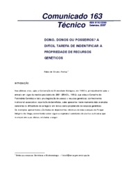 Thumbnail de Dono, donos ou posseiros? A difícil tarefa de identificar a propriedade de recursos genéticos.