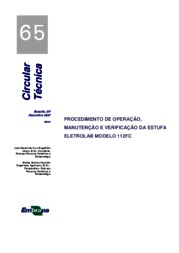 Thumbnail de Procedimento de operação, manutenção e verificação da estufa ELETROLAB modelo 112FC.