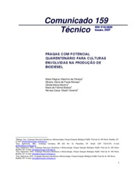 Thumbnail de Pragas com potencial quarentenário para a cultura envolvidas na produção de biodiesel.