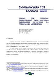 Thumbnail de Pragas com potencial quarentenário para culturas oleaginosas envolvidas na produção da agroenergia.