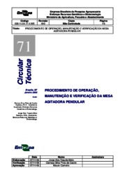 Thumbnail de Procedimento de operação, manutenção e verificação da mesa agitadora pendular.