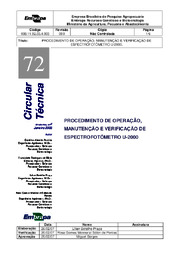 Thumbnail de Procedimento de operação, manutenção e verificação de espectrofotômetro U-2000.