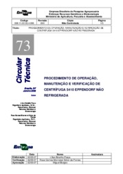 Thumbnail de Procedimento de operação, manutenção e verificação de centrífuga 5410 EPPENDORF não refrigerada.