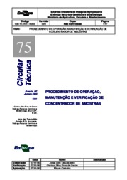 Thumbnail de Procedimento de operação, manutenção e verificação de concentrador de amostras.