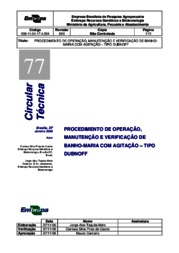 Thumbnail de Procedimento de operação, manutenção e verificação de banho-maria com agitação - tipo Dubnoff.
