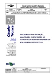 Thumbnail de Procedimento de operação, manutenção e verificação do fermentador microferm fermentor New Brunswich Scientic CO.
