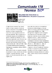 Thumbnail de Isolados de Trichoderma sp. antagônicos a Fusarium oxysporum.