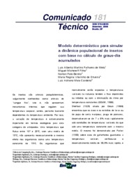 Thumbnail de Modelo determinístico para simular a dinâmica populacional de insetos com base no cálculo de graus-dia acumulados.