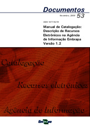 Thumbnail de Manual de catalogação: descrição de recursos eletrônicos na Agência de Informação Embrapa: versão 1.2.