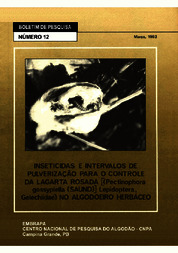 Thumbnail de Inseticidas e intervalos de pulverização para o controle lagarta rosada (Pectinophora gossypiella (Saund) (Lepidoptera, gelechiidae) no algodoeiro herbáceo.