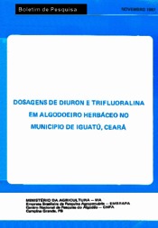 Thumbnail de Dosagens de Diuron e Trifluoralina em algodoeiro herbáceo município de Iguatu, Ceará.