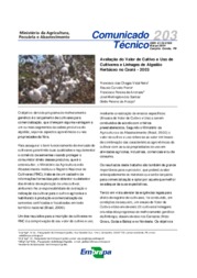 Thumbnail de Avaliação do valor de cultivo e uso de cultivares e linhagens de algodão herbáceo no Ceará - 2003.