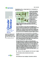 Thumbnail de Procedimentos para a implantação de um laboratório de cultivo de tecidos.