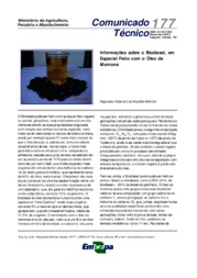 Thumbnail de Informações sobre o biodiesel, em especial feito com o óleo de mamona.