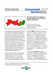 Thumbnail de Zoneamento de risco climático para a mamona no estado de Pernambuco. Safra 2004/2005.