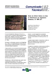 Thumbnail de Efeito do déficit hídrico no solo no rendimento do algodoeiro herbáceo, CV BRS 201.