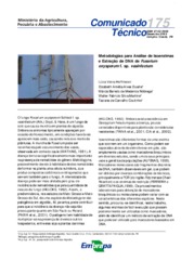 Thumbnail de Metodologias para análise de isoenzimas e extração de DNA de Fusarium oxysporum f. sp. vasinfectum.
