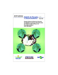 Thumbnail de Controle químico da Mancha de Ramulária do algodoeiro, causada por Ramularia areola, em função da idade da planta e da severidade da doença - safra 2003-2004.
