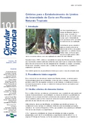 Thumbnail de Critérios para o estabelecimento de limites de intensidade de corte de florestas naturais tropicais.