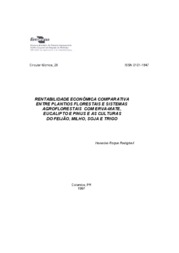 Thumbnail de Rentabilidade econômica comparativa entre plantios florestais e sistemas agroflorestais com erva-mate, eucalipto e pinus e as culturas do feijão, milho, soja e trigo.