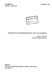 Thumbnail de Procedimentos e recomendações para testes de procedência.