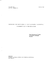 Thumbnail de Pesquisa em nutrição e fertilização florestal: diagnóstico e prioridades.