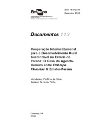 Thumbnail de Cooperação interinstitucional para o desenvolvimento rural sustentável no Estado do Paraná: o caso da Agenda-Comum entre Embrapa Florestas & Emater-Paraná.