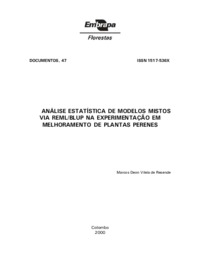 Thumbnail de Análise estatística de modelos mistos via REML/BLUP na experimentação em melhoramento de plantas perenes.